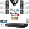 Kit Vidéo Surveillance IP HiLooK : 6x Caméras POE Tubes LED 30M 6 MP - Détection 2.0 + Enregistreur NVR 8 canaux 2000 Go