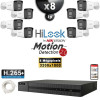 Kit Vidéo Surveillance IP HiLooK : 8x Caméras POE Tubes LED 30M 6 MP - Détection 2.0 + Enregistreur NVR 8 canaux 2000 Go