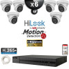 Kit Vidéo Surveillance IP HiLooK : 6x Caméras POE Dômes LED 30M 6 MP - Détection 2.0 + Enregistreur NVR 8 canaux 2000 Go