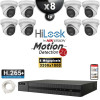 Kit Vidéo Surveillance IP HiLooK : 8x Caméras POE Dômes LED 30M 6 MP - Détection 2.0 + Enregistreur NVR 8 canaux 2000 Go