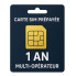 Carte SIM M2M Prépayée 1 An - Multi-opérateur Europe
