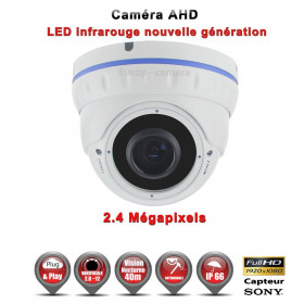 Dôme AHD / CVI / TVI Capteur SONY 2.1MP FULL HD 1080P IR 35m étanche réf: EC-AHDD30FHDB caméra vidéo surveillance