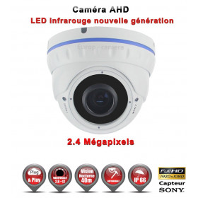 Dôme AHD / CVI / TVI Capteur SONY 2.1MP FULL HD 1080P IR 35m étanche réf: EC-AHDD30FHDB caméra vidéo surveillance
