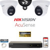Kit Vidéo Surveillance PRO IP HIKVISION : 2x Caméras POE Dômes LED 30M 4 MP AcuSense + Enregistreur NVR 4 canaux 1000 Go