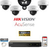 Kit Vidéo Surveillance PRO IP HIKVISION : 4x Caméras POE Dômes LED 30M 4 MP AcuSense + Enregistreur NVR 4 canaux 2000 Go