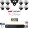 Kit Vidéo Surveillance PRO IP HIKVISION : 8x Caméras POE Dômes LED 30M 4 MP AcuSense + Enregistreur NVR 8 canaux 2000 Go