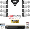 Kit Vidéo Surveillance PRO IP HIKVISION : 8x Caméras POE Tubes IR 30M 4 MP Détection 2.0 + Enregistreur NVR 8 canaux 3000 Go