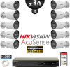Kit Vidéo Surveillance PRO IP HIKVISION : 10x Caméras POE Tubes IR 30M 4 MP Détection 2.0 + Enregistreur NVR 16 canaux 3000 Go