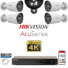 Kit Vidéo Surveillance PRO IP HIKVISION : 4x Caméras POE Tubes LED 40M UHD 4K AcuSense + Enregistreur NVR 4 canaux 2000 Go