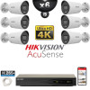 Kit Vidéo Surveillance PRO IP HIKVISION : 8x Caméras POE Tubes LED 40M UHD 4K AcuSense + Enregistreur NVR 8 canaux 2000 Go