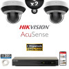 Kit Vidéo Surveillance PRO IP HIKVISION : 2x Caméras POE Dômes motorisée IR 20M 4MP AcuSense + Enregistreur NVR 4 canaux 1000 Go