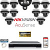 Kit Vidéo Surveillance PRO IP HIKVISION : 10x Caméras POE Dômes motorisée IR 20M 4MP AcuSense + Enregistreur 16 canaux 3000 Go