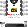Kit Vidéo Surveillance PRO IP HIKVISION : 8x Caméras POE Tubes LED 40M UHD 4K AcuSense + Enregistreur NVR 8 canaux 2000 Go