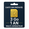 Carte SIM M2M 3 Go Prépayée 1 An - Multi-opérateur Europe
