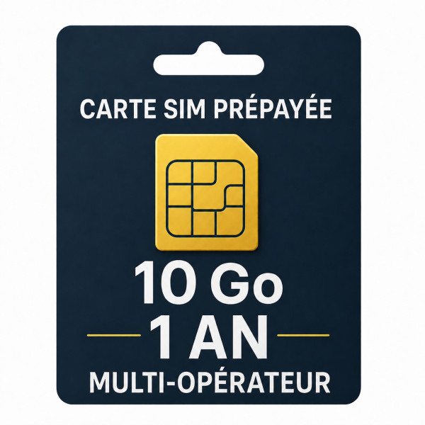 Carte SIM M2M 10 Go Prépayée 1 An - Multi-opérateur Europe