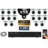 Kit Vidéo Surveillance PRO IP : 16x Caméras Dômes IR 20M Capteur SONY 1080P + Enregistreur NVR 25 canaux H265+ 3000 Go