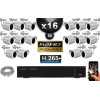 Kit Vidéo Surveillance PRO IP : 16x Caméras Tubes IR 30M Capteur SONY 1080P + Enregistreur NVR 25 canaux H265+ 3000 Go