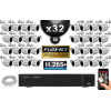 Kit Vidéo Surveillance PRO IP : 32x Caméras Tubes IR 30M Capteur SONY 1080P + Enregistreur NVR 32 canaux H265+ 3000 Go