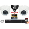 Kit Vidéo Surveillance PRO IP : 2x Caméras POE Dômes AUTOZOOM X5 IR 35M SONY 1080P + Enregistreur NVR 9 canaux H265+ 1000 Go