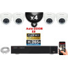 Kit Vidéo Surveillance PRO IP : 4x Caméras POE Dômes AUTOZOOM X5 IR 35M SONY 1080P + Enregistreur NVR 9 canaux H265+ 2000 Go