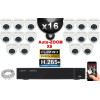 Kit Vidéo Surveillance PRO IP : 16x Caméras POE Dômes AUTOZOOM X5 IR 35M SONY 1080P + Enregistreur NVR 25 canaux H265+ 3000 Go