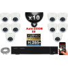 Kit Vidéo Surveillance PRO IP : 10x Caméras POE Dômes AUTOZOOM X5 IR 35M SONY 1080P + Enregistreur NVR 16 canaux H265+ 3000 Go