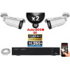 Kit Vidéo Surveillance PRO IP : 2x Caméras POE Tubes AUTOZOOM X5 IR 60M SONY 1080P + Enregistreur NVR 9 canaux H265+ 1000 Go
