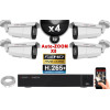 Kit Vidéo Surveillance PRO IP : 4x Caméras POE Tubes AUTOZOOM X5 IR 60M SONY 1080P + Enregistreur NVR 9 canaux H265+ 2000 Go