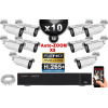Kit Vidéo Surveillance PRO IP : 10x Caméras POE Tubes AUTOZOOM X5 IR 60M SONY 1080P + Enregistreur NVR 16 canaux H265+ 3000 Go
