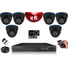 KIT ECO AHD : 6 Caméras Dômes CMOS HD 720P + Enregistreur XVR H265+ 500 Go / Pack de vidéo surveillance