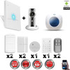 Kit Alarme IP WIFI sans fil + Caméra WIFI HD CHUANGO + Incendie + Clavier + Sirène flash intérieure CHUANGO