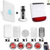 Kit Alarme IP WIFI sans fil + Caméra WIFI HD + incendie + clavier + sirène flash solaire CHUANGO