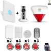 Kit Alarme IP WIFI sans fil + Caméra WIFI HD + incendie + sirène flash intérieure extérieure CHUANGO