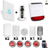 Kit Alarme IP WIFI sans fil + Caméra WIFI HD + incendie + clavier + sirène flash solaire CHUANGO