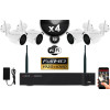 Kit Vidéo Surveillance PRO IP : 4X Caméras Tubes WIFI IR 30M FULL HD 1080P + Enregistreur NVR WIFI H265+ 2000 Go