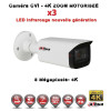 Tube CVI Anti-vandal 8 MegaPixels UHD 4K DAHUA IR 80m Zoom motorisée X3 étanche réf: EC-CVI4K80AZ - caméra surveillance