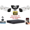 KIT PRO CVI 2 Caméras Tubes AUTOZOOM X3 IR 80m 8MP UHD 4K + Enregistreur CVI 8MP H265+ 1000 Go / Pack de vidéo surveillance