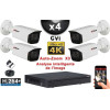KIT PRO CVI 4 Caméras Tubes AUTOZOOM X3 IR 80m 8MP UHD 4K + Enregistreur CVI 8MP H265+ 2000 Go / Pack de vidéo surveillance