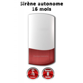 Sirène extérieure ou intérieure flash sans fil 868 mhz autonome avec batterie 16 mois MFprotect