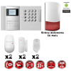 Système d'alarme PRO sans fil GSM + RTC 868 mhz immunité animaux 25 kg + Sirène Flash exterieur - intérieur autonome MFprotect