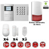 Système d'alarme PRO sans fil GSM + RTC 868 mhz immunité animaux 25 kg + Sirène Flash extérieure - intérieure autonome MFprotect