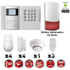 Système d'alarme PRO sans fil GSM + RTC 868 mhz immunité animaux 25 kg + Sirène Flash autonome + détecteur de fumée MFprotect