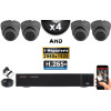 KIT PRO AHD 4 Caméras Dômes IR 20m Capteur SONY 5 MegaPixels + Enregistreur XVR 5MP H265+ 2000 Go / Pack de vidéo surveillance
