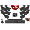 KIT ECO AHD : 10 Caméras Tubes CMOS HD 720P + Enregistreur XVR H265+ 1000 Go / Pack de vidéo surveillance