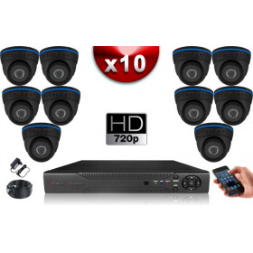 KIT ECO 10 Caméras Dômes CMOS + Enregistreur DVR 1000 Go / Pack de vidéo surveillance