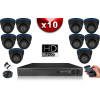 KIT ECO AHD : 10 Caméras Dômes CMOS HD 720P + Enregistreur XVR H265+ 1000 Go / Pack de vidéo surveillance