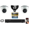 Kit Vidéo Surveillance PRO IP : 2x Caméras POE Dômes IR 20M Capteur SONY 5 MegaPixels + Enregistreur NVR 9 canaux H265+ 1000 Go