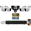 Kit Vidéo Surveillance PRO IP : 4x Caméras POE Tubes IR 30M Capteur SONY 5 MP + Enregistreur NVR 9 canaux H265+ 2000 Go
