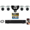 Kit Vidéo Surveillance PRO IP : 4x Caméras POE Dômes IR 20M Capteur SONY 5 MegaPixels + Enregistreur NVR 9 canaux H265+ 2000 Go