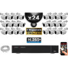 Kit Vidéo Surveillance PRO IP : 24x Caméras POE Tubes IR 30M Capteur SONY 5 MP + Enregistreur NVR 32 canaux H265+ 3000 Go